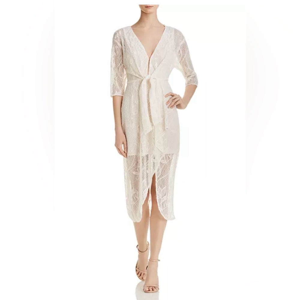 WAYF Cream Lace Dress
